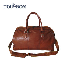 Guangzhou manufacturer leather men's weekend leather travel duffel bags